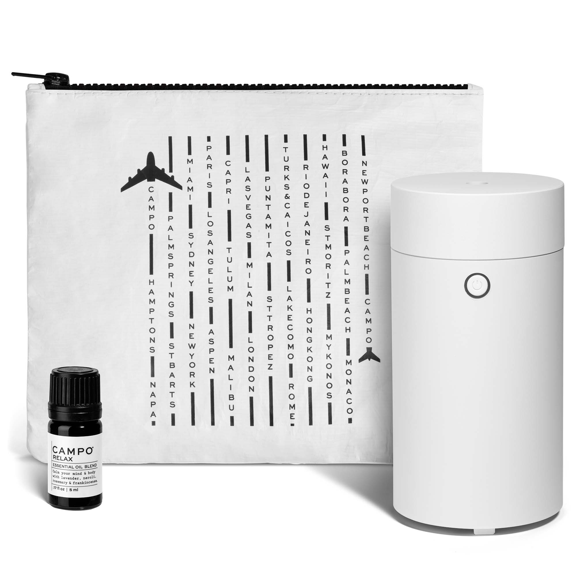 Travel + RELAX Blend Essential Oil Diffuser Kit CLOUD WHITE